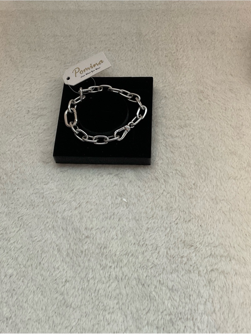 Pomina Silver Link Bracelet — Polished Chain Design